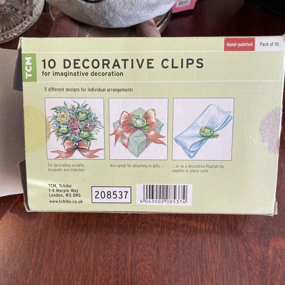 Tchibo 10 Hand-Painted Decorative Clips For Crafting - NIB - Picture 5 of 6
